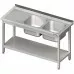 Table with three sinks right, without shelf 1500x600x850 mm, Stalgast, 981116150