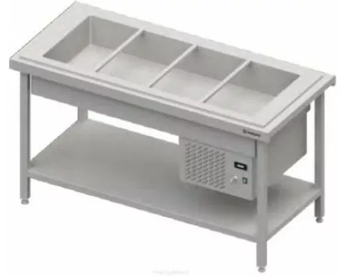 Прилавок с холодильной ванной для салатов, 4хGN1/1, тип SS, 1570х710х880 мм Прилавок с холодильной ванной для салатов, 4хgn1/1, тип ss, 1570х710х880 мм, Stalgast, ST106151