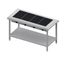 Station with a ceramic heating plate 4xgn 1/1, type ss, 1570x750x880 mm