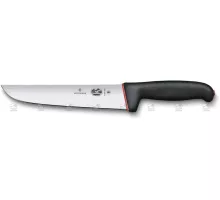 Dual Grip, slaughter knife, 20cm, straight, black/red