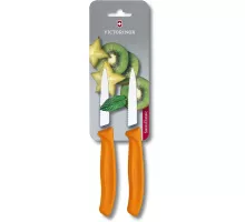 Swiss classic, paring knife, 2 pieces, wavy edge, orange, blister, Victorinox, 6.7636.L119B