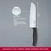 Swiss classic, нож сантоку, рифленая кромка, 17 см, черный, блистер, Victorinox, 6.8523.17B