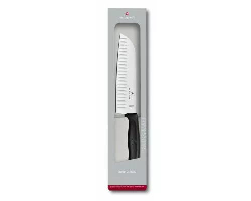 Swiss classic, santoku nazis, rievota mala, 17 cm, melns, dāvanu kaste, Victorinox, 6.8523.17G Victorinox 6.8523.17G Pirkt Swiss classic, santoku nazis, rievota mala, 17 cm, melns, dāvanu kaste, Victorinox, 6.8523.17G