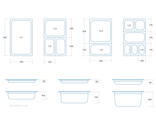 Gastronorm Container - 1/1 GN - 6,5cm Deep - Non-stick Gastronorm Container - 1/1 GN - 6,5cm Deep - Non-stick