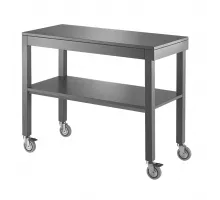 Modernā stila koka ratiņi, 2 plaukti cm 100x45, granīta pelēkā krāsā, Metalcarrelli, 6840G