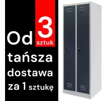 BHP apģērbu skapis J-60 ar 2 durvīm, pelēks/grafīts priekšpuse S-60 cm G-50 cm H-180 cm samontēts (paletes sūtījums) N