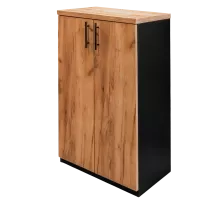 Biroja skapītis mapēm H- 120 cm L- 70 cm G- 35 cm melns / priekša ozola kraft K003 N