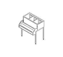 Изолированный бункер для льда с полками для бутылок, 800 мм