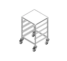 Тележка для 4 стоек для посудомоечных машин (с верхней поверхностью)
