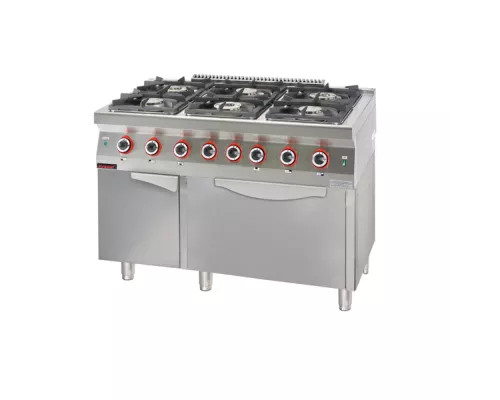 Газовая плита с электрической духовкой на шкафу с дверцей, Kromet, 700.KG-6/PE-2/SD Газовая плита с электрической духовкой на шкафу с дверцей, Kromet, 700.KG-6/PE-2/SD